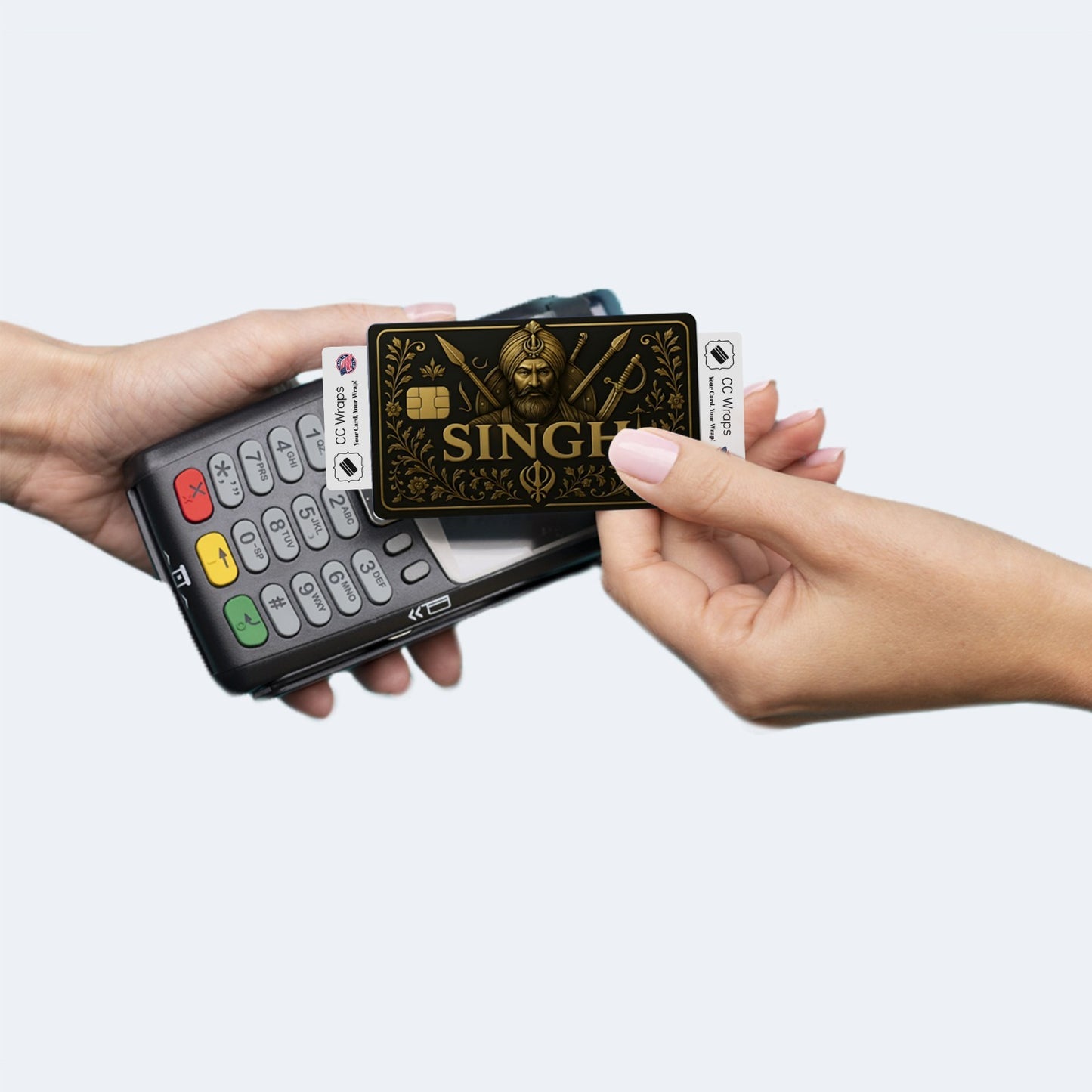 Singh Credit Card Sticker | Gold Design Card Skin | Matte Vinyl Debit Card Wrap
