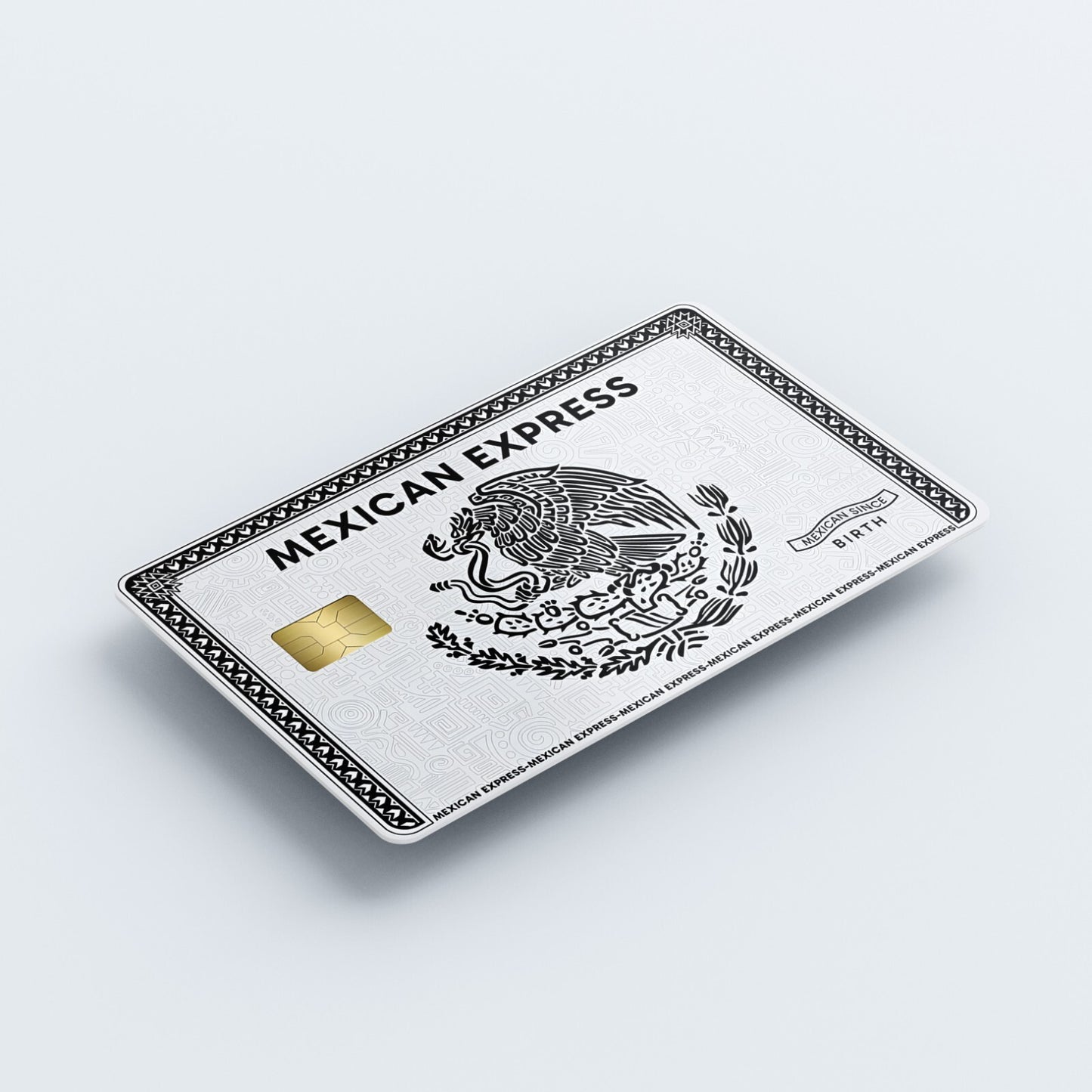 Mexican Express Silver Blackhawk Vinyl Credit Card Sticker Debit Card Sticker