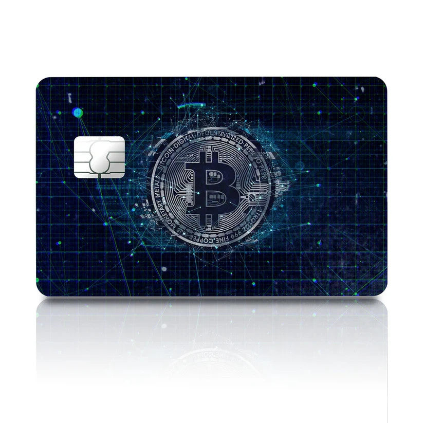 2 Pack Bitcoin Crypto Credit Debit Card Sticker Vinyl Decal Skin Digital Coin