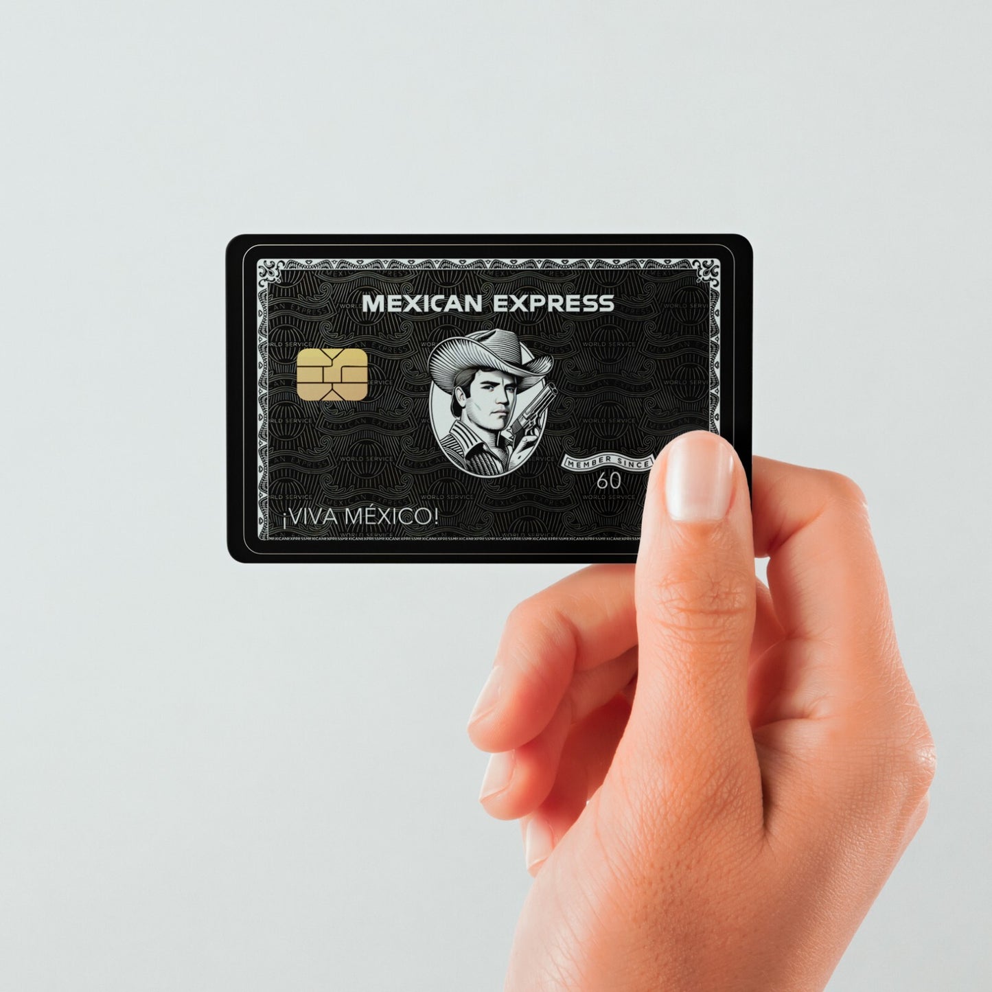 Mexican Express Black Chalino Vinyl Credit Card Sticker by CC Wraps