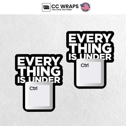 Pack of 2 Everything in Under Ctrl Stickers 4x4 Inch – Funny Cool Laptop Decals