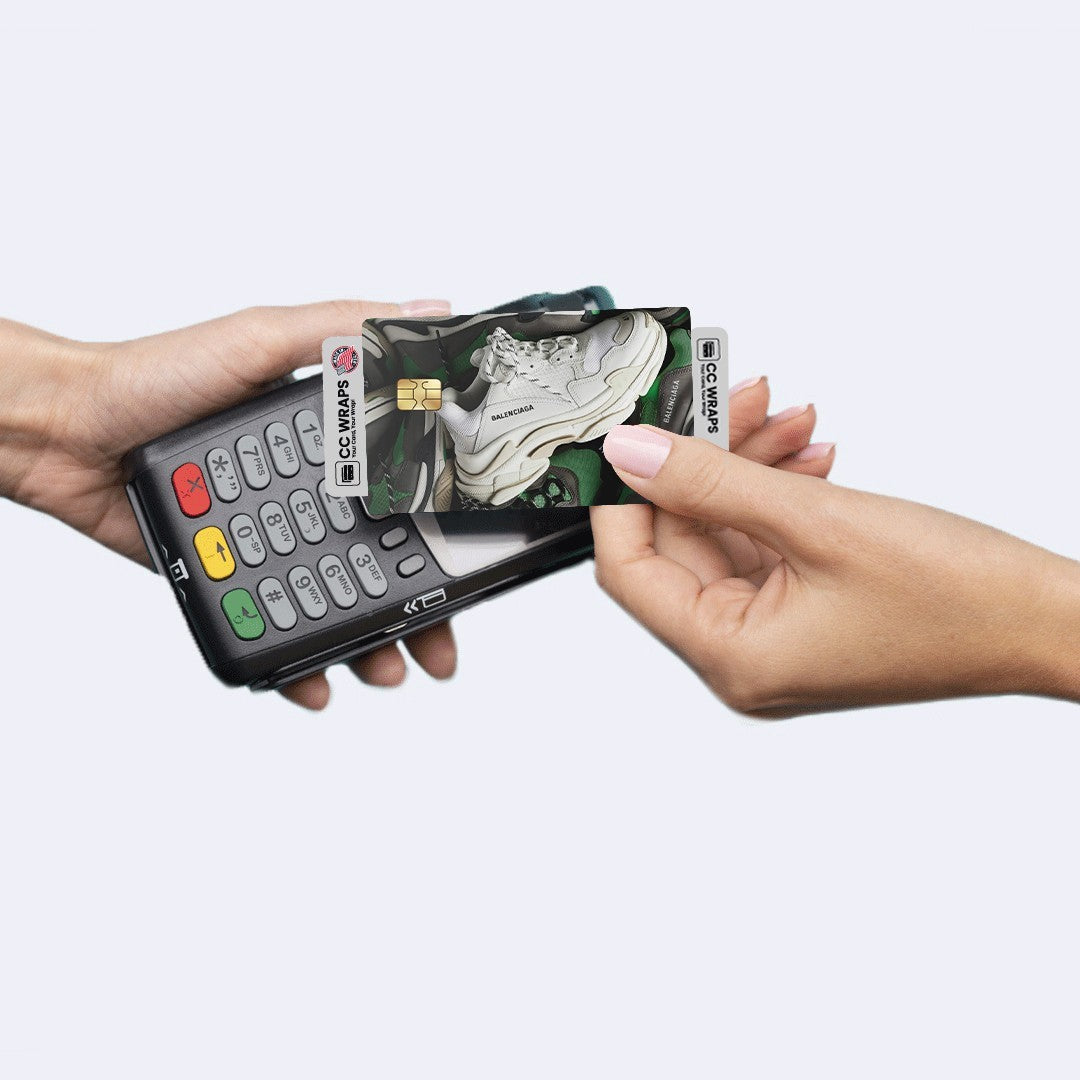 White Balenciaga Shoes Credit Debit Card Sticker Luxury Fashion Vinyl Skin