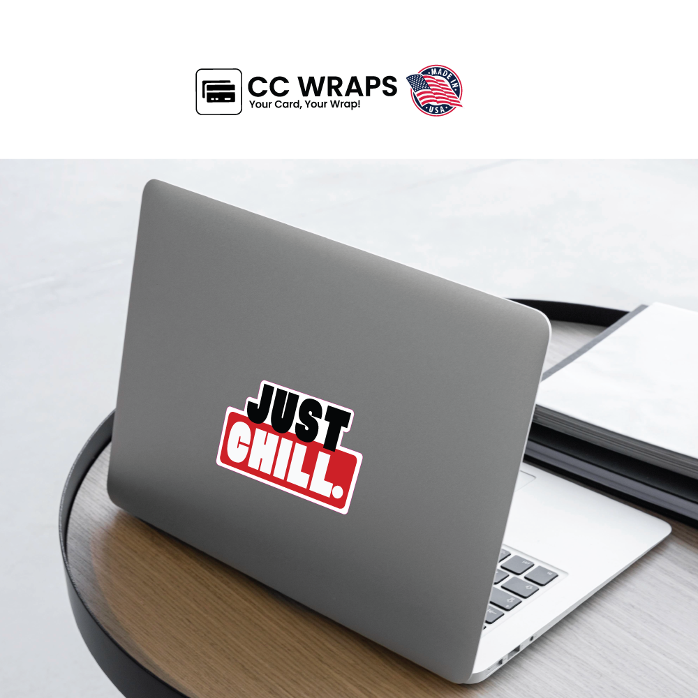 Pack of 2 Just Chill Stickers 2x4 Inch Cool Aesthetic Vinyl Decals Laptops Cars
