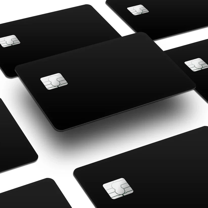 2 Pack Matte Black Credit Debit Card Sticker Vinyl Decal Skin Sleek Minimalist