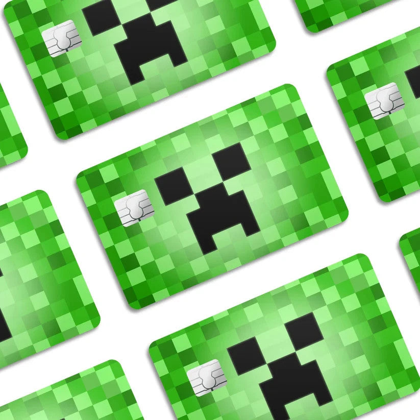 2 Pack Minecraft Creeper Credit Debit Card Sticker Vinyl Decal Skin Gamer Cool