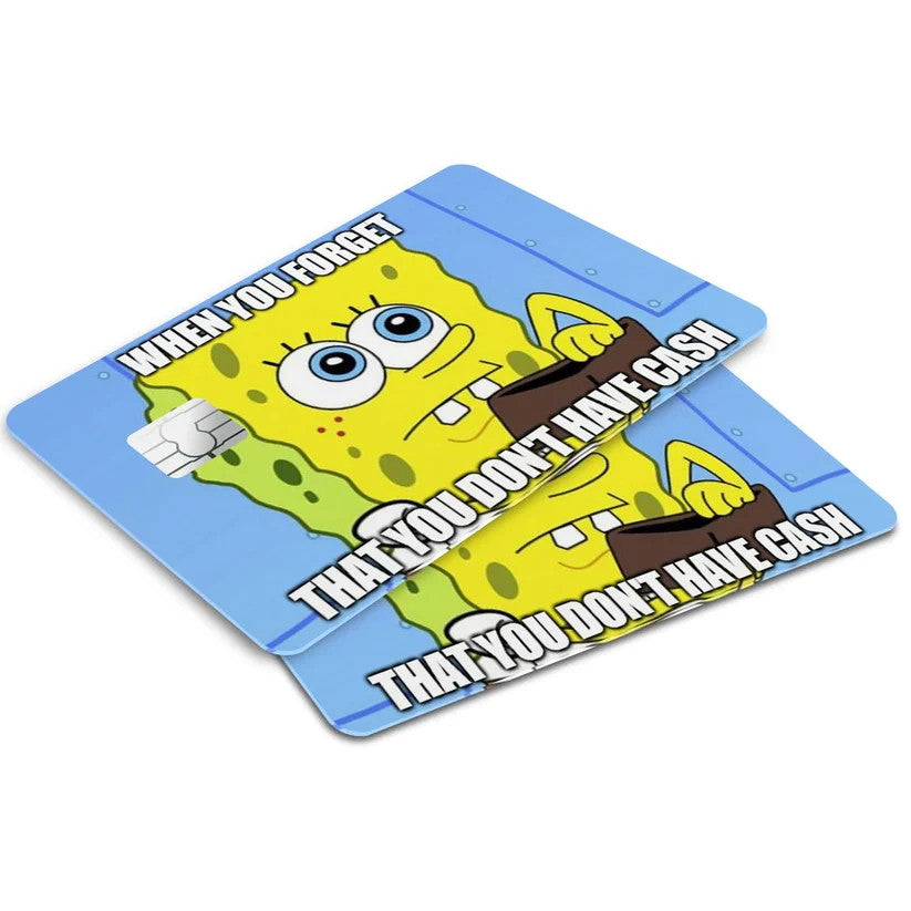2 Pack Funny SpongeBob Credit Debit Card Sticker Vinyl Decal Skin Cartoon Cool