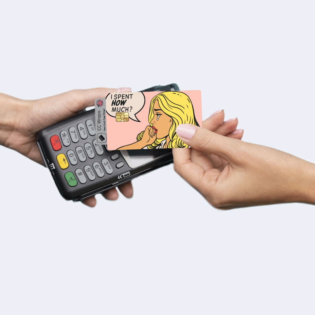 2 pack I Spent How Much Girl Meme Credit Debit Card Sticker Vinyl Skin Decal
