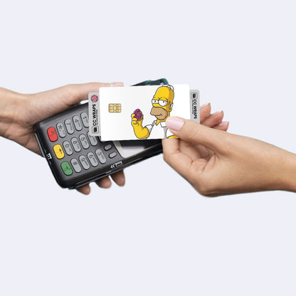 2 Pack Homer Simpson Credit Debit Card Sticker Vinyl Decal Skin Funny Cartoon
