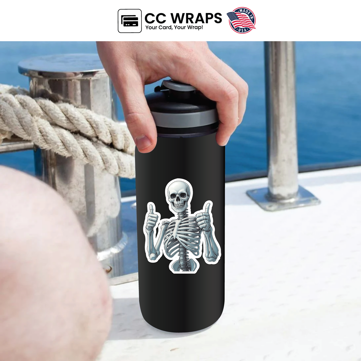 2 Pack Funny Skeleton Halloween Sticker 2x4 Inch – Hilarious Spooky Vinyl Decal