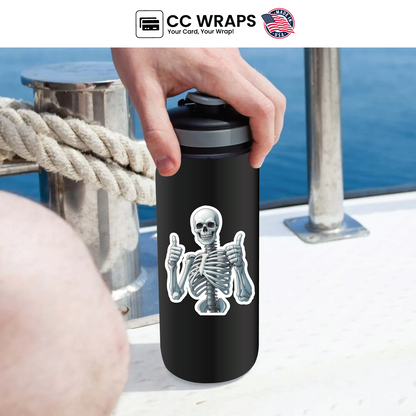 2 Pack Funny Skeleton Halloween Sticker 2x4 Inch – Hilarious Spooky Vinyl Decal