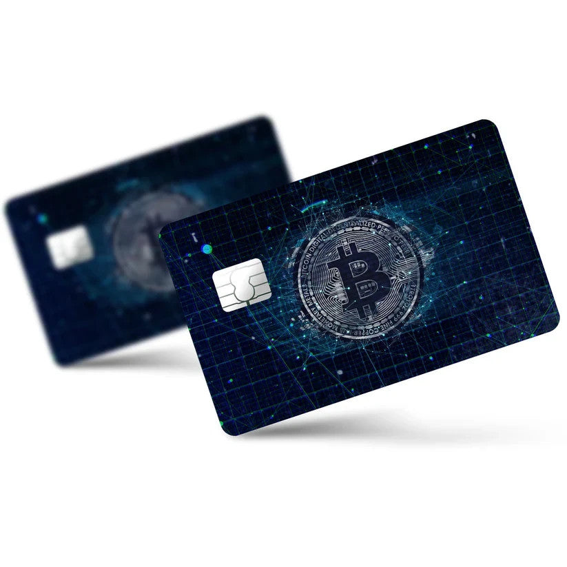 2 Pack Bitcoin Crypto Credit Debit Card Sticker Vinyl Decal Skin Digital Coin