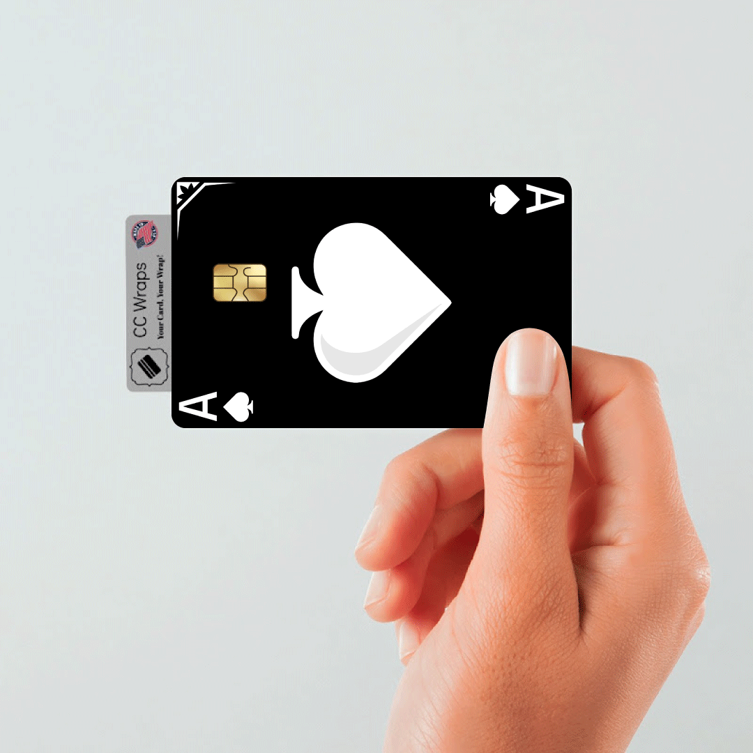 2 Pack Black Ace Card Credit Debit Card Sticker Vinyl Skin Sticker Durable Decal