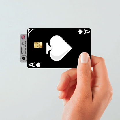 2 Pack Black Ace Card Credit Debit Card Sticker Vinyl Skin Sticker Durable Decal