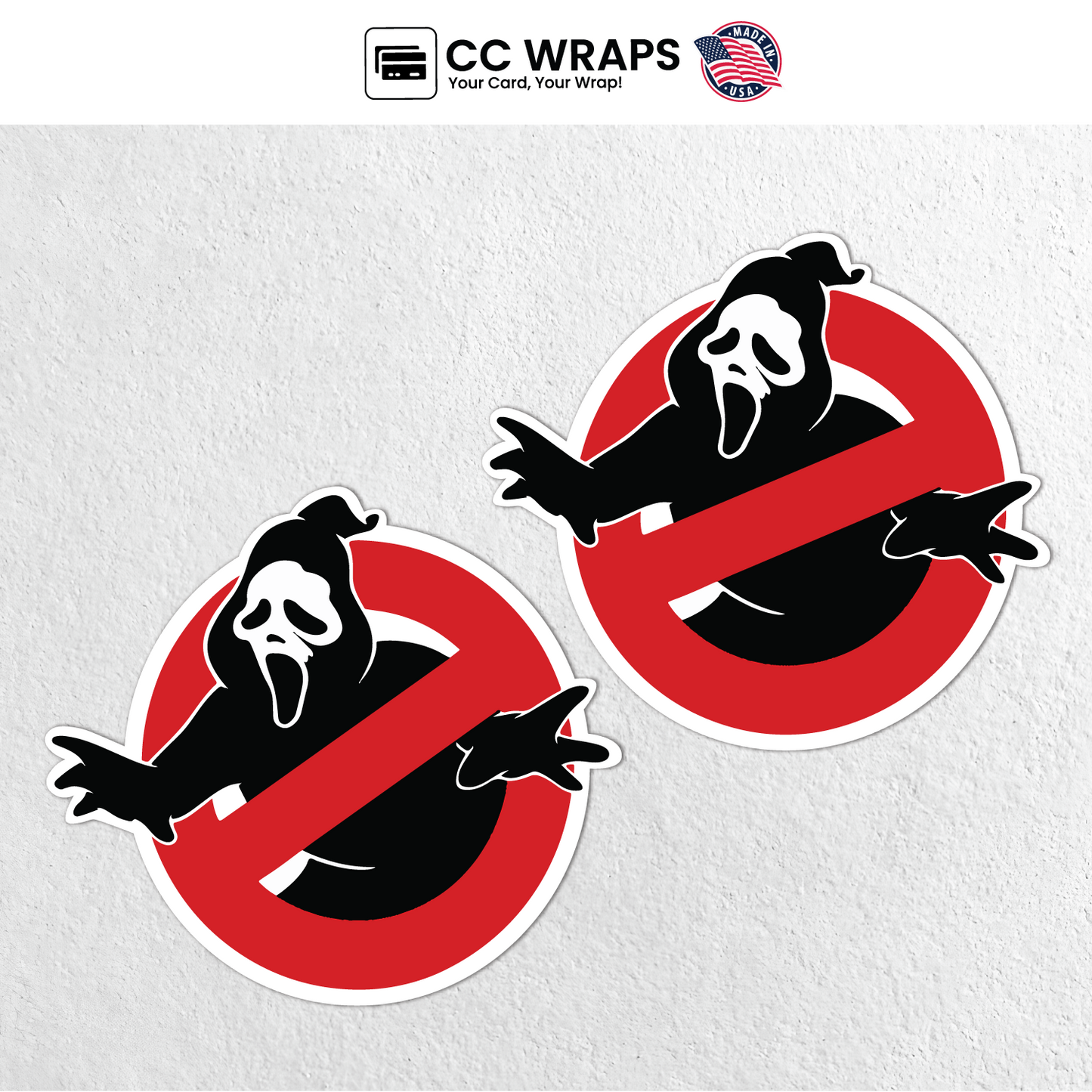 Pack of 2 No Ghost Funny Stickers 3.15 Inch – Hilarious Halloween Vinyl Decals