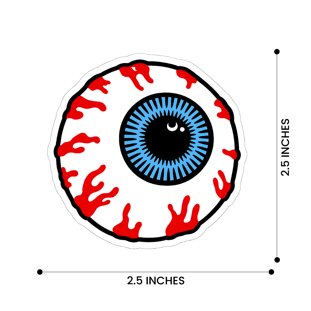 Pack of 2 Eyeball Stickers 3x3 Inch – Creepy Funny Halloween Horror Vinyl Decals