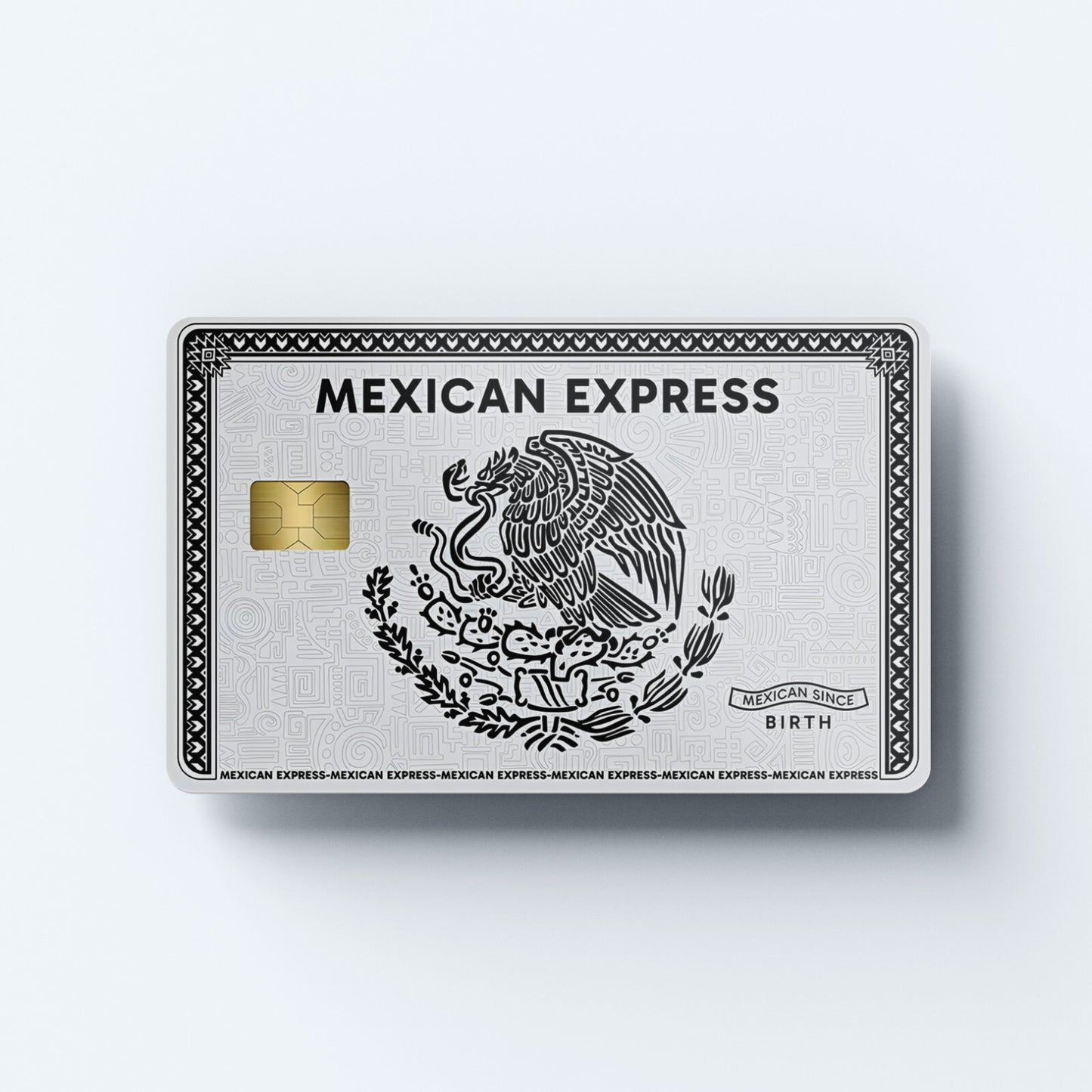 Mexican Express Silver Blackhawk Vinyl Credit Card Sticker Debit Card Sticker
