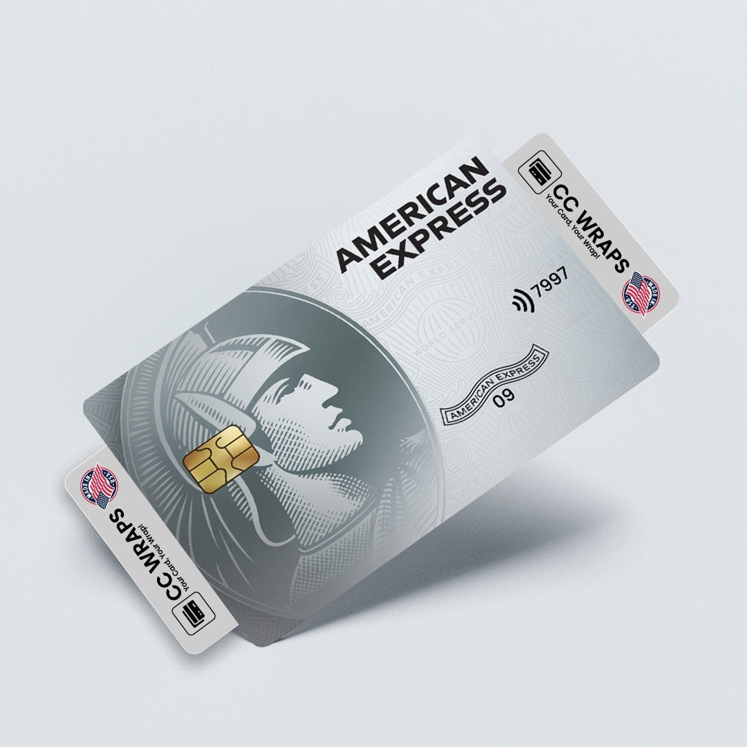 2 Pack American Express Silver Credit Debit Card Sticker Durable Vinyl Decal
