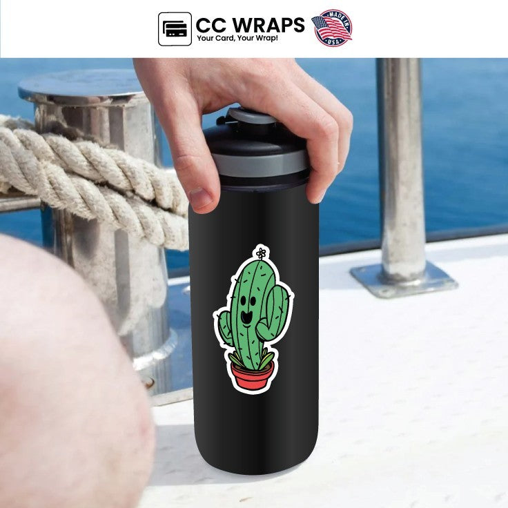 2 Cute Cactus Stickers 4x3inch Waterproof Vinyl Decal Aesthetic Plant Laptop Bottle