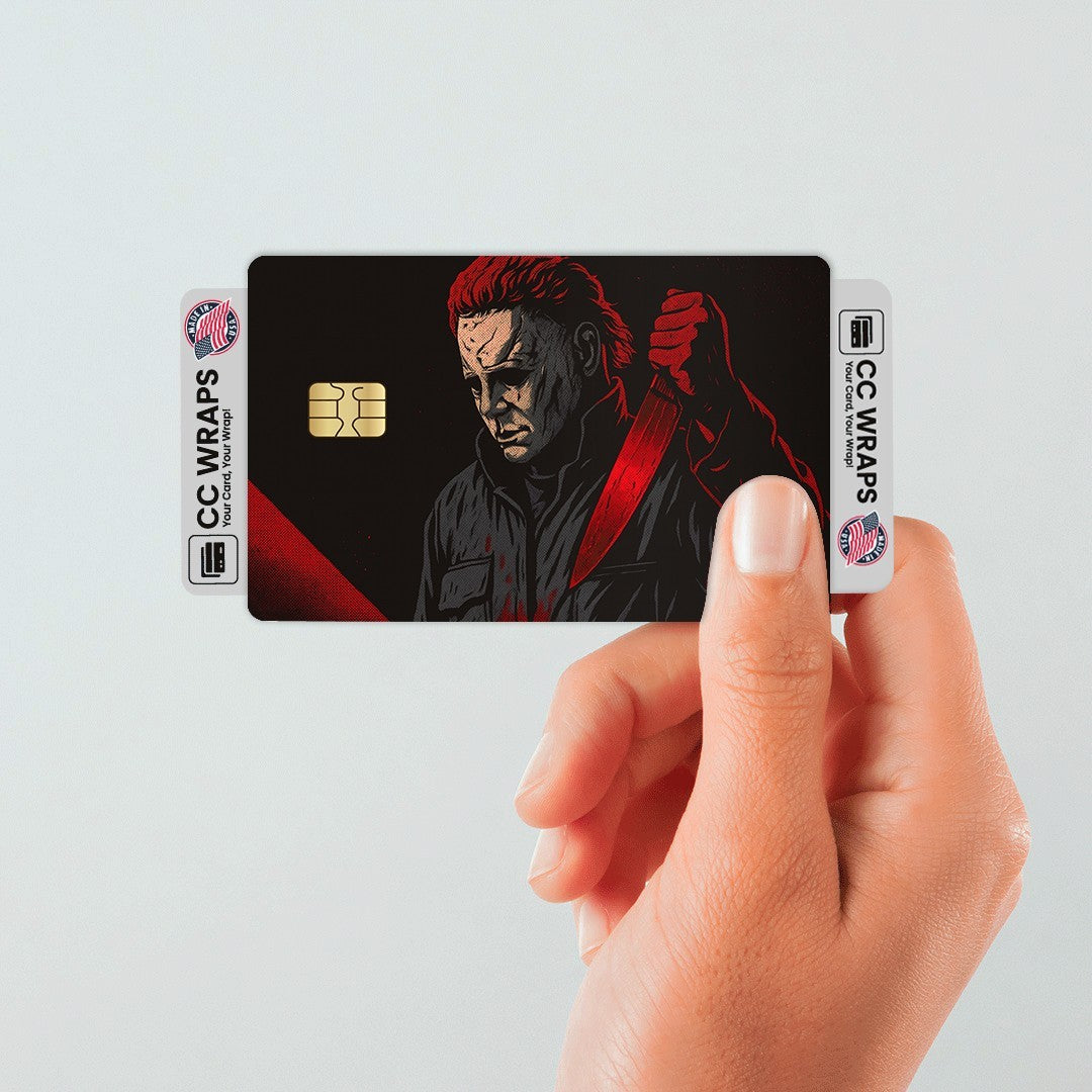 2 Pack Michael Myers Halloween Credit Debit Card Sticker Vinyl Decal Skin Horror