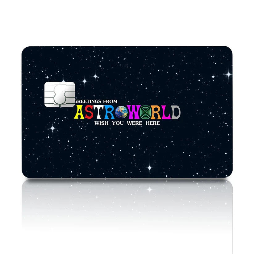 2 Pack Travis Scott Astroworld Credit Debit Card Sticker Vinyl Decal Skin Music