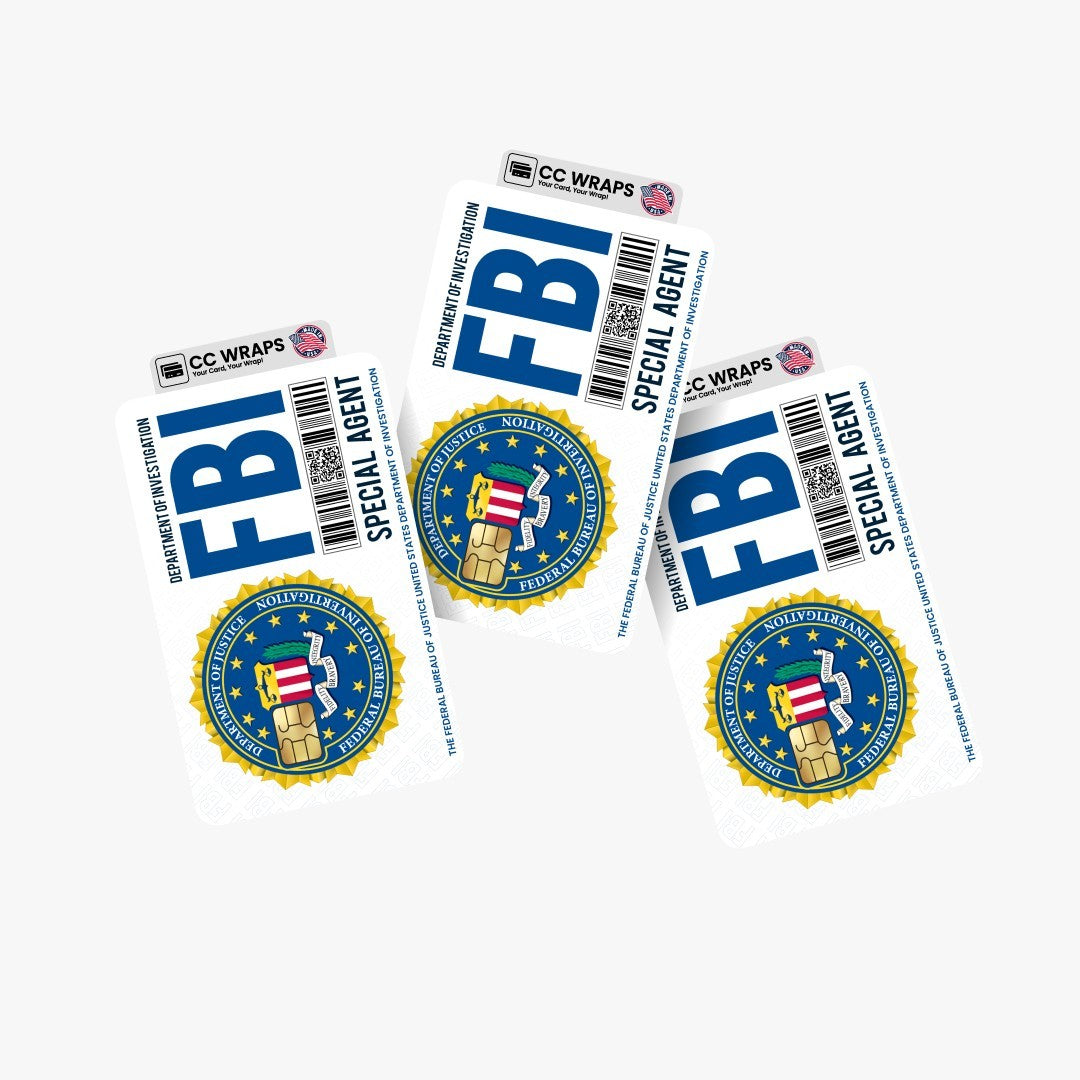 2 Pack Exclusive FBI Credit Debit Card Sticker Vinyl Skin Durable Decal