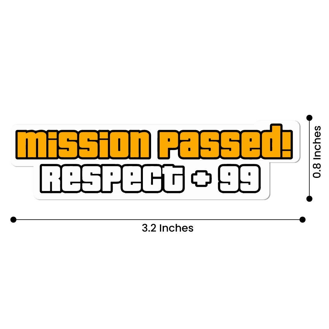 Pack of 2 Mission Passed Stickers 4x4 Inch – Funny GTA Meme Vinyl Decals