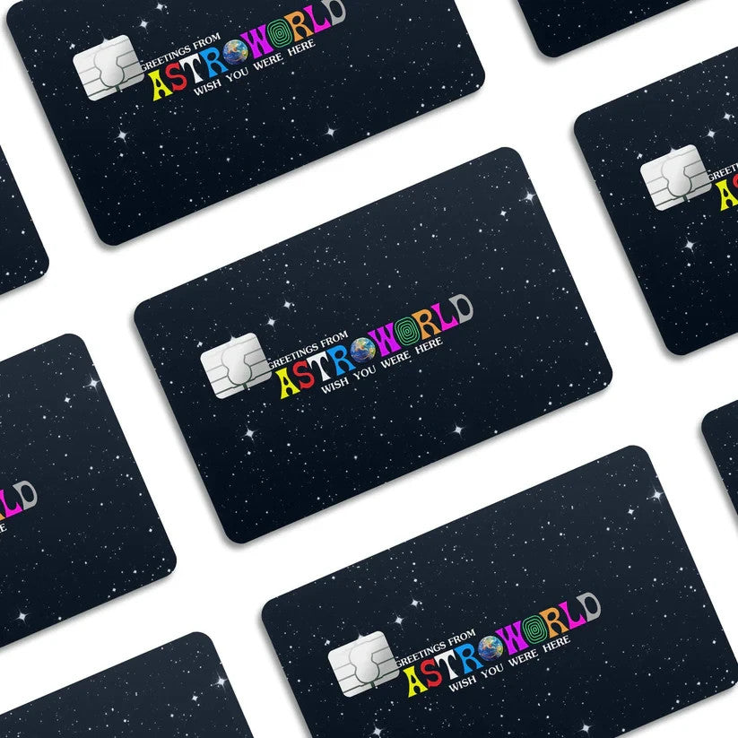 2 Pack Travis Scott Astroworld Credit Debit Card Sticker Vinyl Decal Skin Music