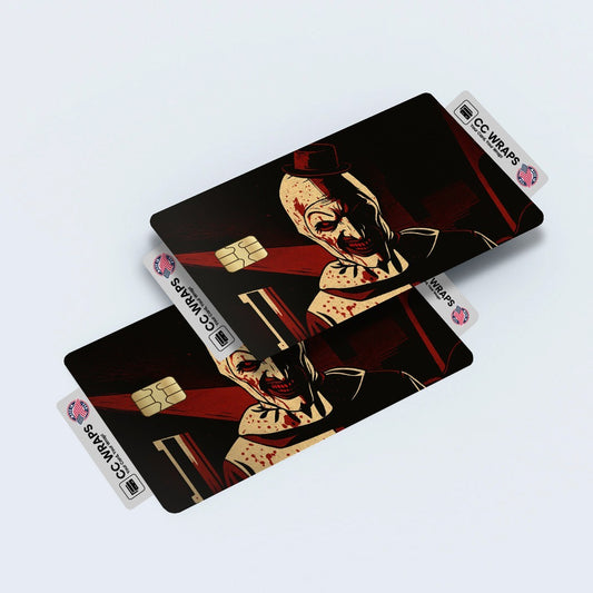 2 Pack Terrifier Clown Credit Debit Card Sticker Vinyl Decal Skin Horror Scary