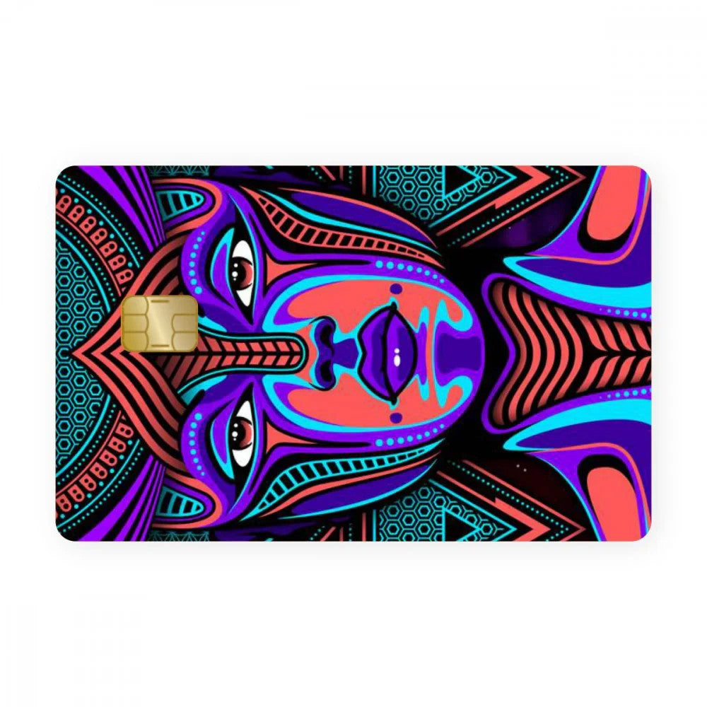 2 Pack Trippy Ecstatic Woman Credit Debit Card Sticker Vinyl Decal Abstract Art
