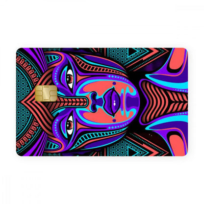 2 Pack Trippy Ecstatic Woman Credit Debit Card Sticker Vinyl Decal Abstract Art