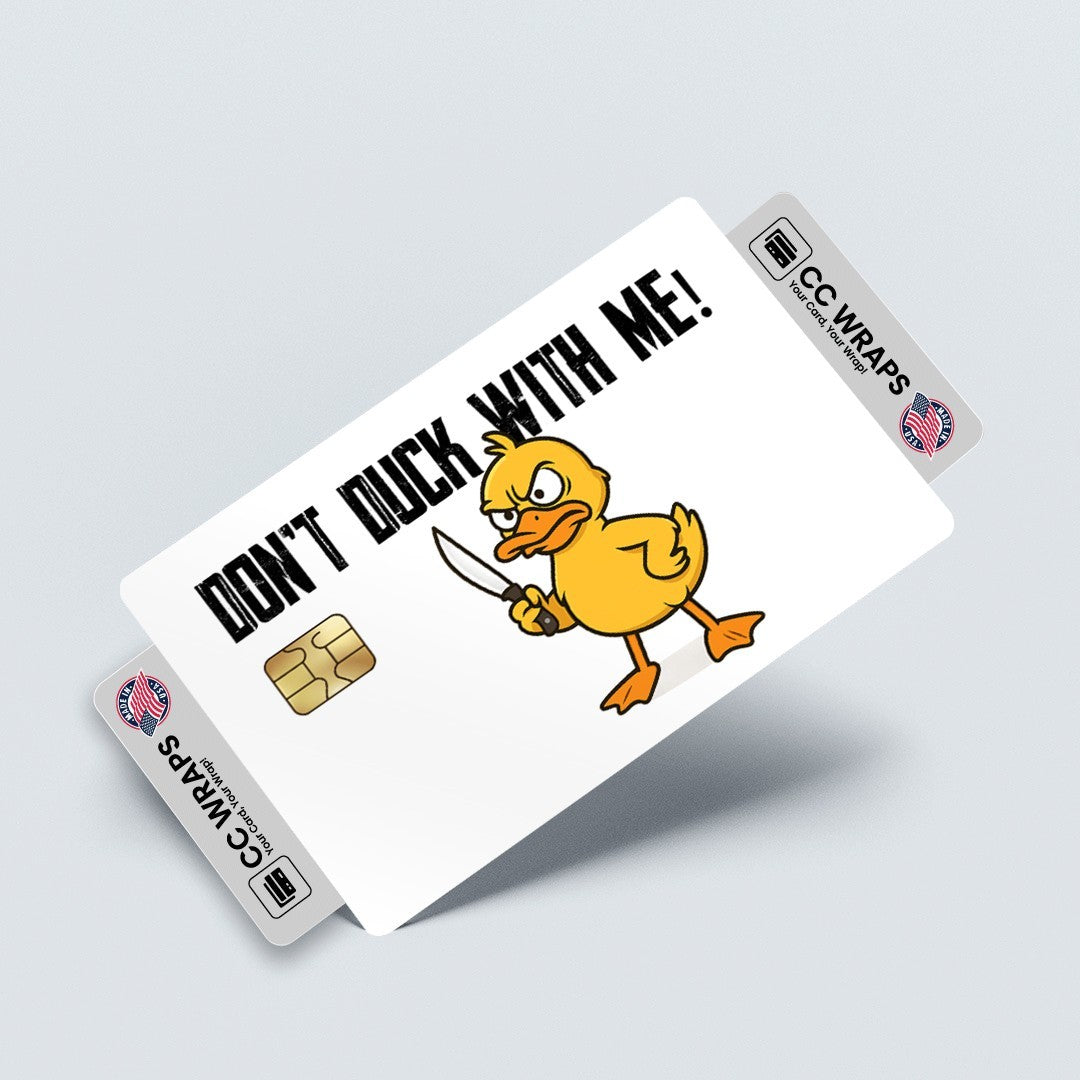 2 Pack Don’t Duck With Me Funny Credit Debit Card Sticker Vinyl Decal Skin Humor