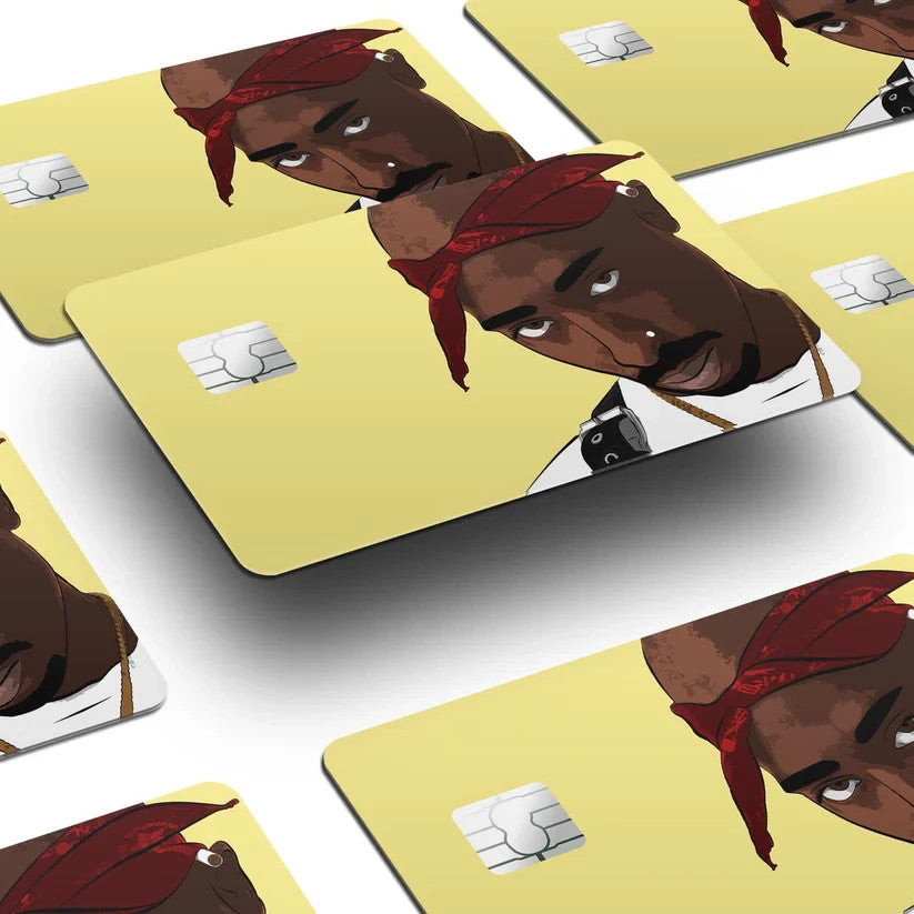2 Pack Tupac Shakur Credit Debit Card Sticker Vinyl Decal Skin Hip Hop Legend