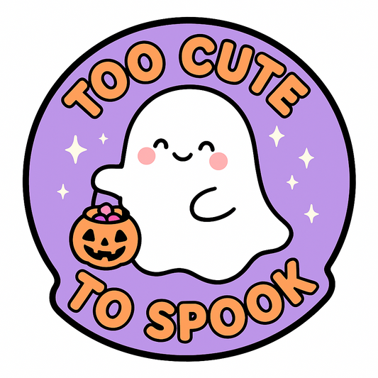 Pack of 2 Too Cute to Spook Baby Ghost Stickers 3.15 Inch Halloween Vinyl Decal