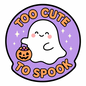 Pack of 2 Too Cute to Spook Baby Ghost Stickers 3.15 Inch Halloween Vinyl Decal