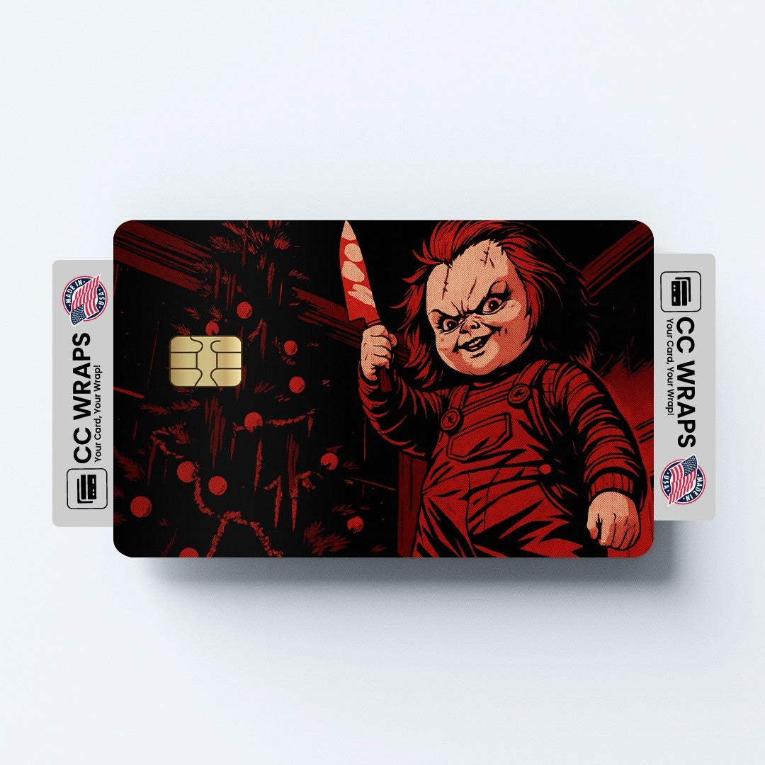 2 Pack Chucky Halloween Credit Debit Card Sticker Vinyl Decal Skin Horror Scary