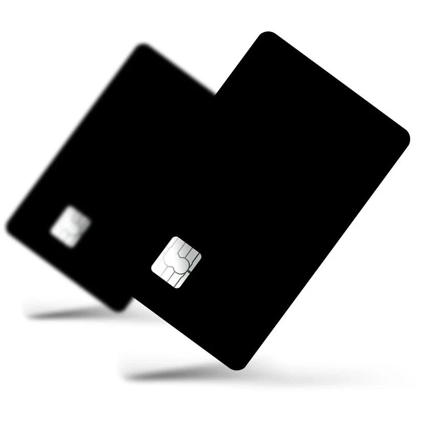 2 Pack Matte Black Credit Debit Card Sticker Vinyl Decal Skin Sleek Minimalist