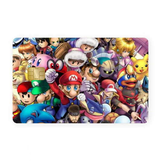 2 Pack Super Mario & Anime Characters Credit Debit Card Sticker Vinyl Decal Skin