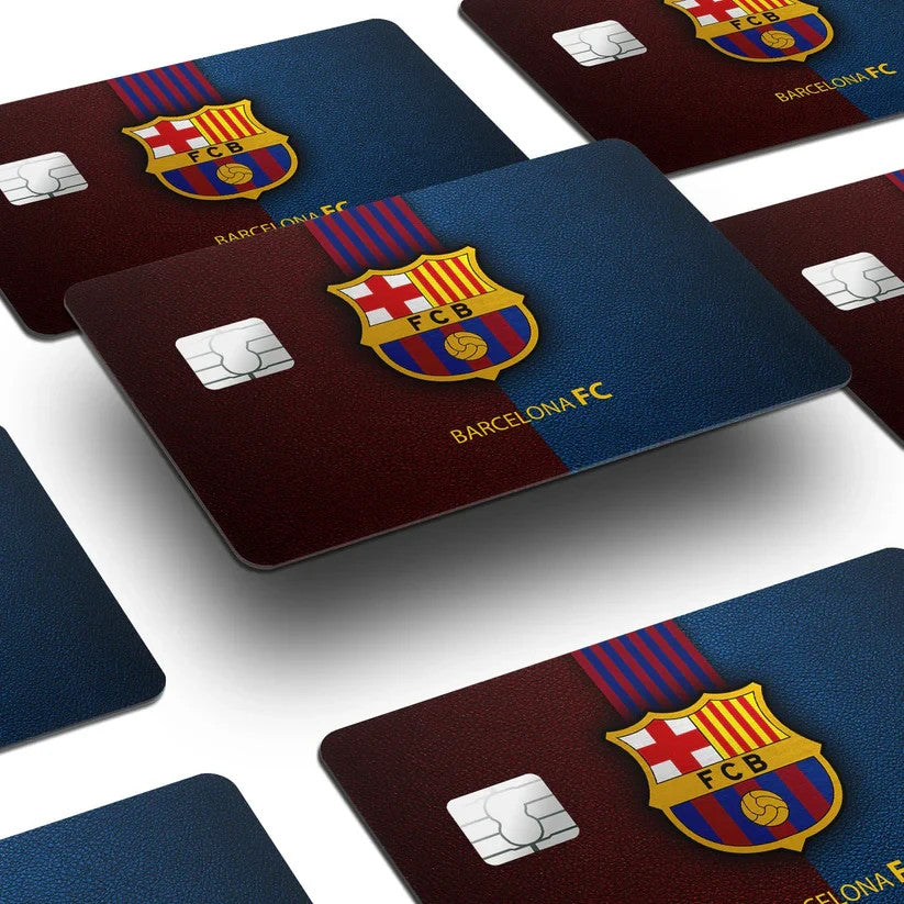 2 Pack FC Barcelona Credit Debit Card Sticker Vinyl Decal Skin Football Design