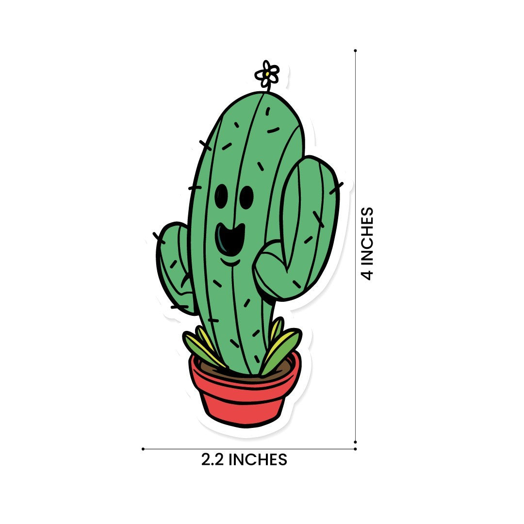 2 Cute Cactus Stickers 4x3inch Waterproof Vinyl Decal Aesthetic Plant Laptop Bottle