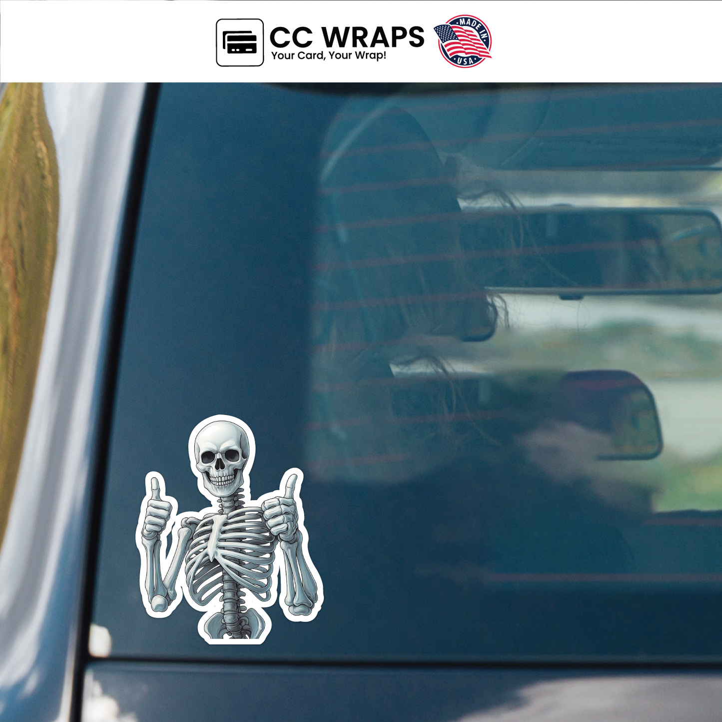 2 Pack Funny Skeleton Halloween Sticker 2x4 Inch – Hilarious Spooky Vinyl Decal