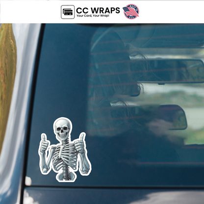 2 Pack Funny Skeleton Halloween Sticker 2x4 Inch – Hilarious Spooky Vinyl Decal