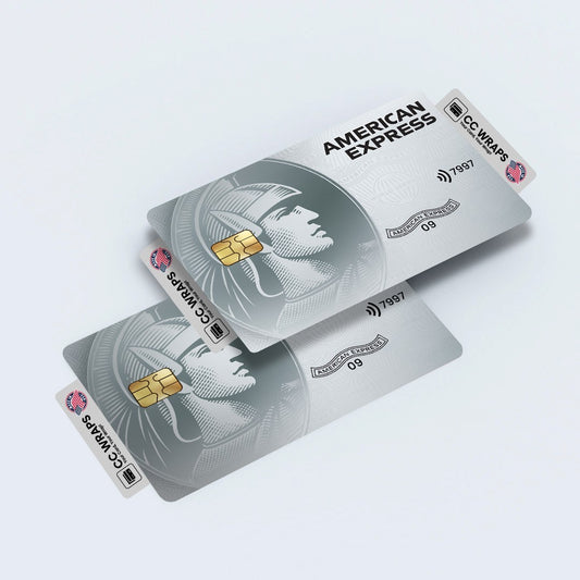2 Pack American Express Silver Credit Debit Card Sticker Durable Vinyl Decal