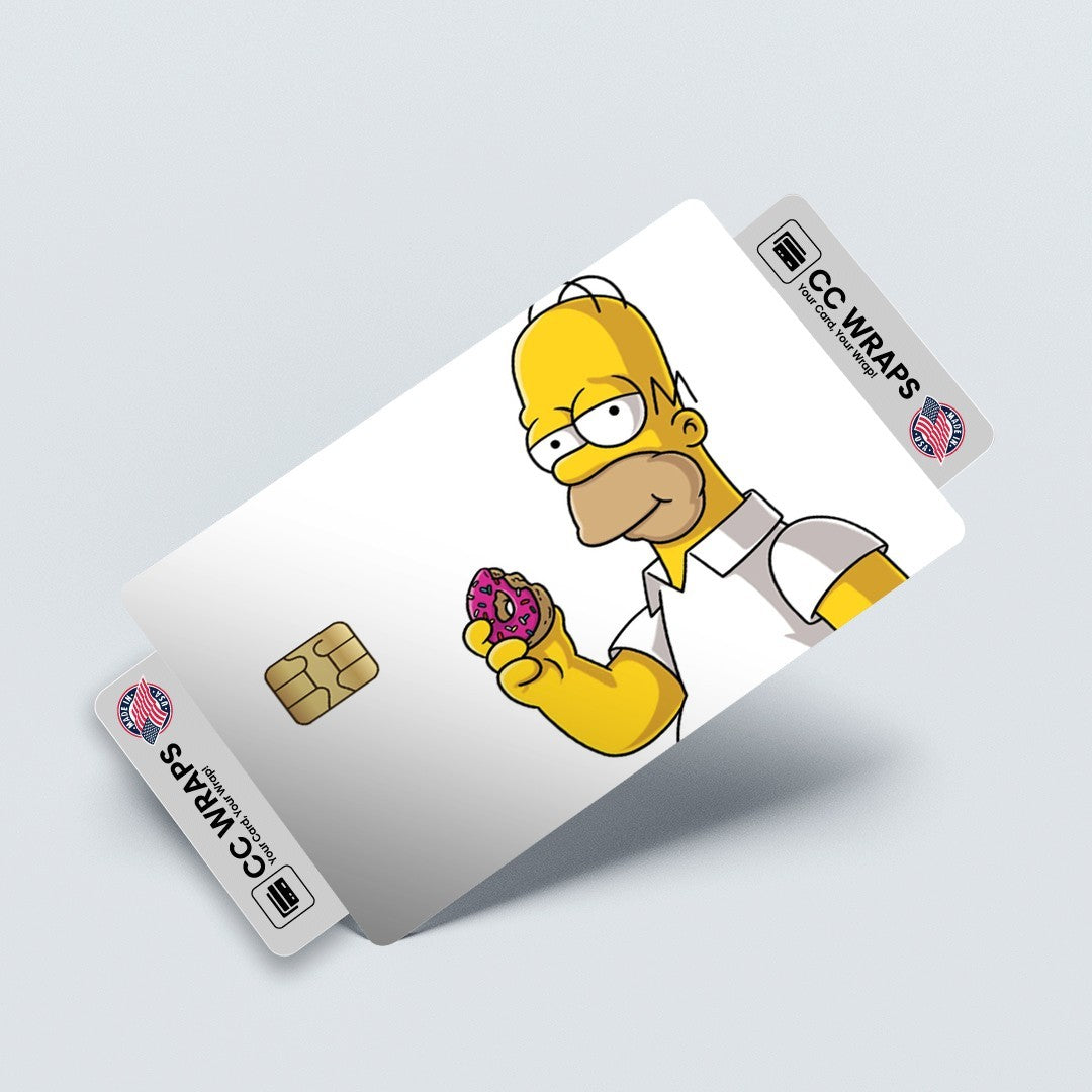 2 Pack Homer Simpson Credit Debit Card Sticker Vinyl Decal Skin Funny Cartoon