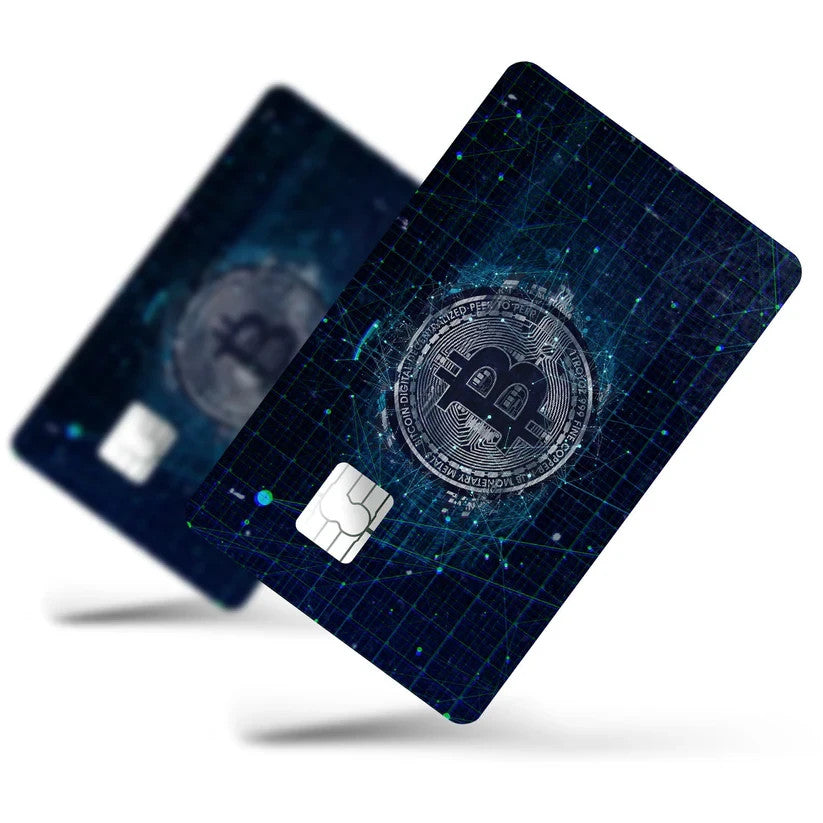 2 Pack Bitcoin Crypto Credit Debit Card Sticker Vinyl Decal Skin Digital Coin
