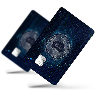 2 Pack Bitcoin Crypto Credit Debit Card Sticker Vinyl Decal Skin Digital Coin