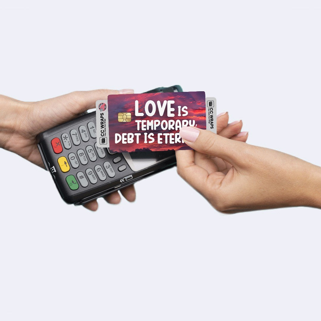 2 Pack Love Is Temporary Death Is Eternal Credit Debit Card Sticker Funny Meme