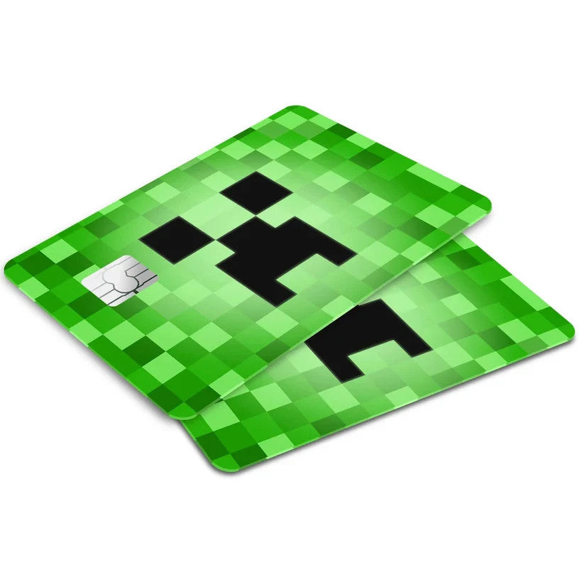 2 Pack Minecraft Creeper Credit Debit Card Sticker Vinyl Decal Skin Gamer Cool