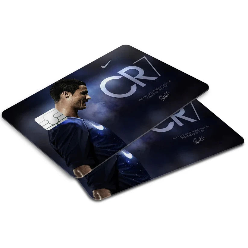 2 Pack Sports Football CR7 Blue Credit Debit Card Sticker Vinyl Decal Skin Soccer