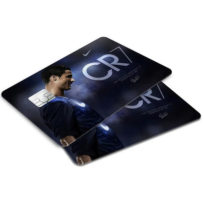 2 Pack Sports Football CR7 Blue Credit Debit Card Sticker Vinyl Decal Skin Soccer