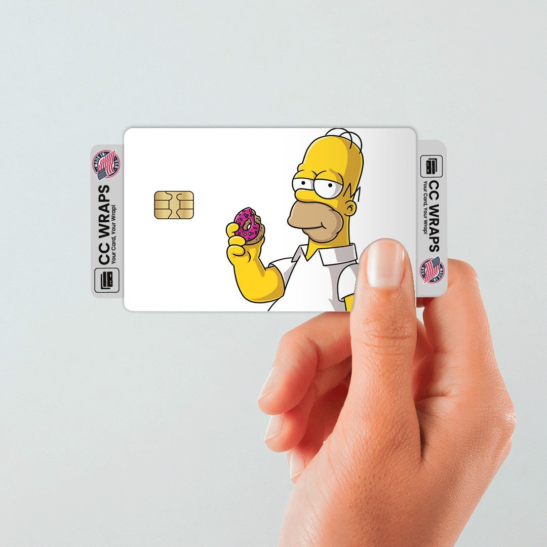 2 Pack Homer Simpson Credit Debit Card Sticker Vinyl Decal Skin Funny Cartoon
